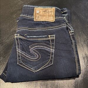 Silver Jeans Women's Boot Cut Jeans - Dark Blue Super Stretch Size 26x31